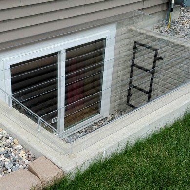 Acrylic Egress Window Well Cover Cement Frame