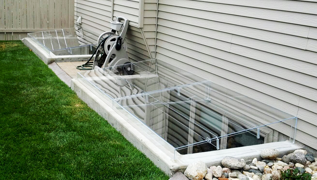 Acrylic Egress Window Well Cover Cement Frame