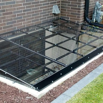 Steel Frame Window Well Cover Brick Wall